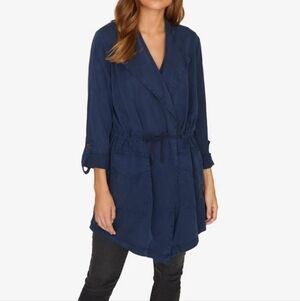 SANCTUARY lyocell Clouds cape navy drape jacket